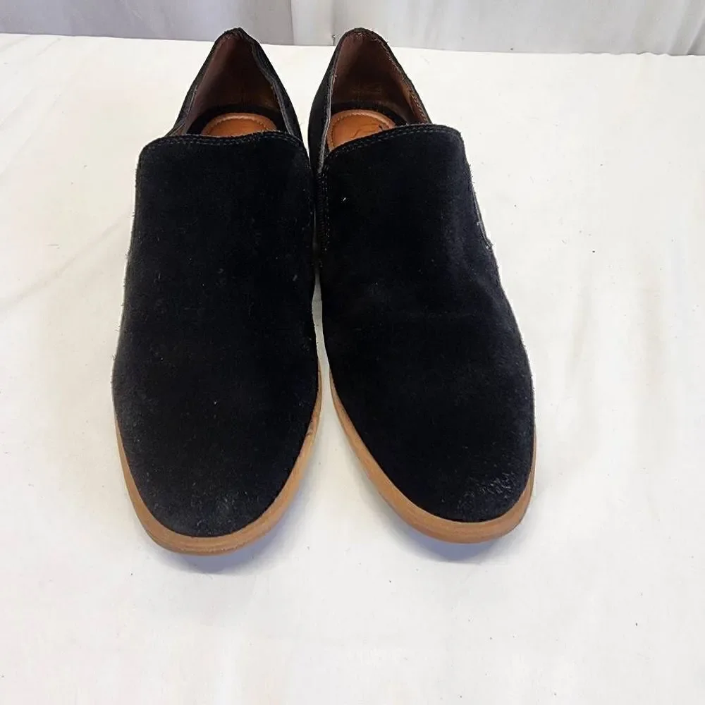 Franco Sarto Jed Black Suede Slip On Women's Size 7.5